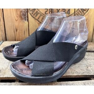 NATURALIZER BZee Slides Shoes Comfort Stretchy Black DESIRE Women's Size 7.5 M